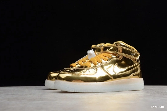 1 Force WB Kids 314197-8100 Metallic Air Nike Gold Mid 0120